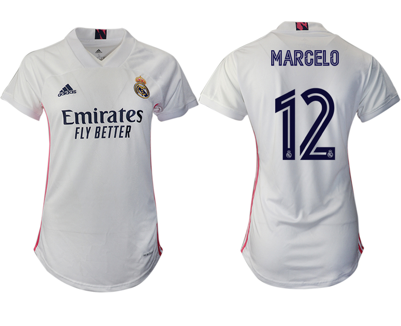 Women 2020-2021 Real Madrid home aaa version #12 white Soccer Jerseys